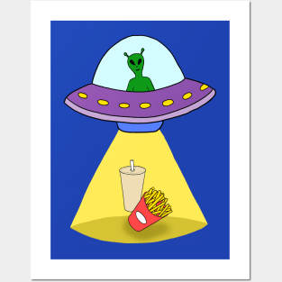 Ufo Abducting Junk Food Posters and Art